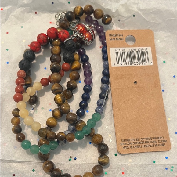 # 0476 Heart Pendant Handmade Beaded Necklace/Red & Black & Extra Unicorn charm - Picture 7 of 9